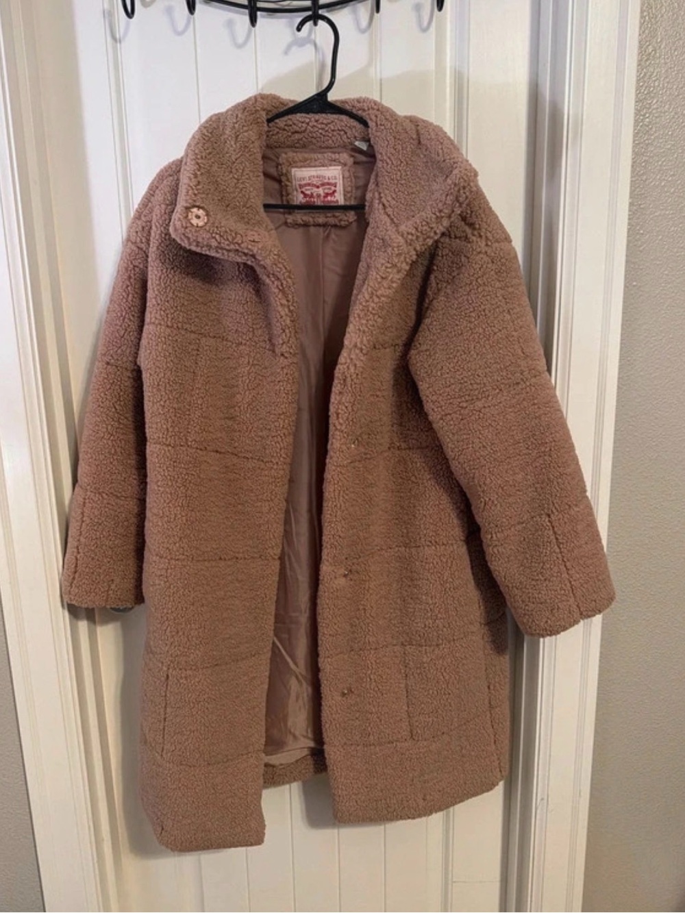 Levi's Taupe Teddy Faux-Shearling Coat